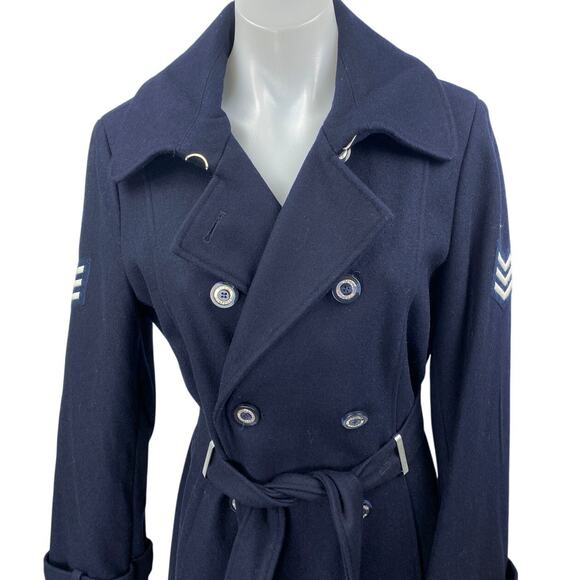NEW Tommy Hilfiger Women’s Blue US Air Force Military Trench Coat Jacket Size S - Picture 6 of 10